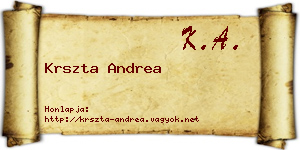 Krszta Andrea névjegykártya